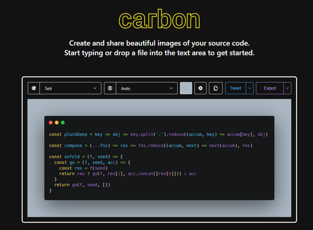 Carbon tool | Actual display of the tool