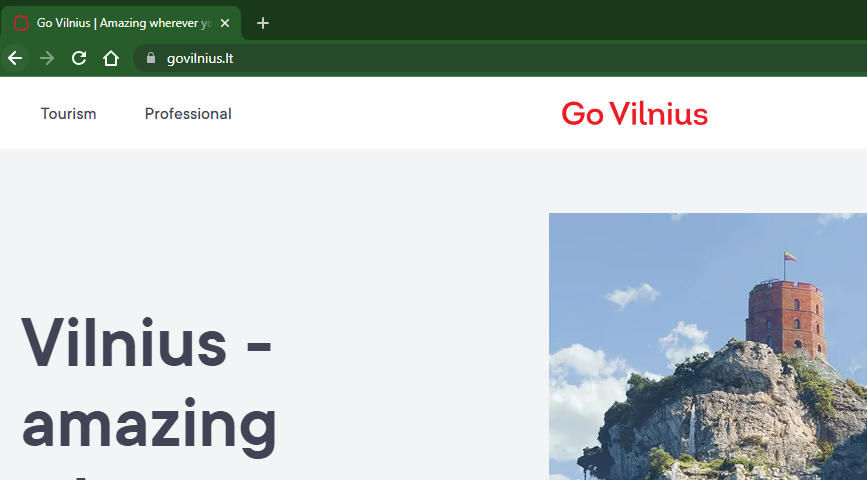 GoVilnius tourism promotion website