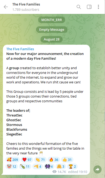 The 5 Families on Telegram