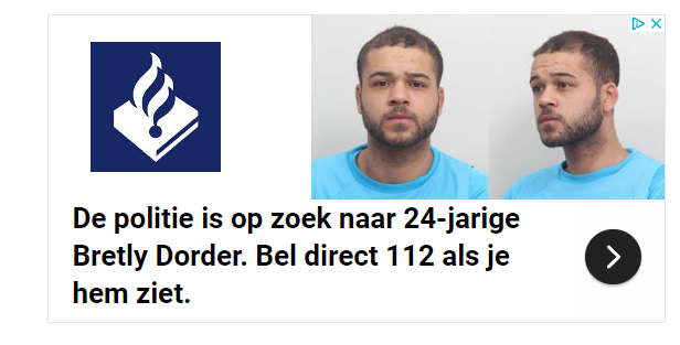 Screenshot of the image the Dutch police is using to identify the suspect