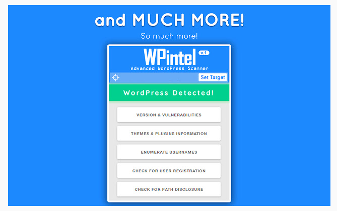 WPintel Chrome Plugin for WordPress-Specific Intelligence