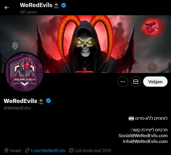 WeRedEvils X account (Twitter)